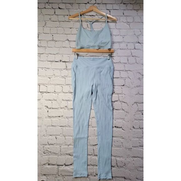 Glyder Pants - Glyder Periwinkle Blue Two Piece Athleisure Workout Set Size M/L